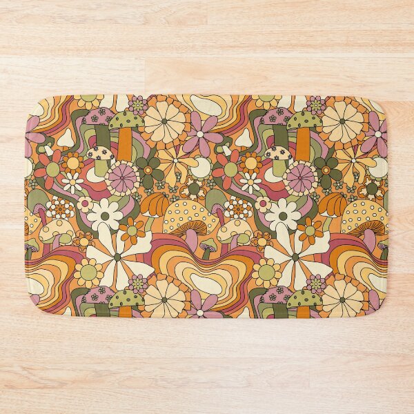 Item preview, Groovy Mushroom Garden in Rusty Orange and Mauve designed and sold by YesterdayColl.