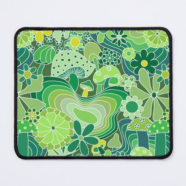 Item preview, Groovy Mushroom Garden in Avocado Green designed and sold by YesterdayColl.