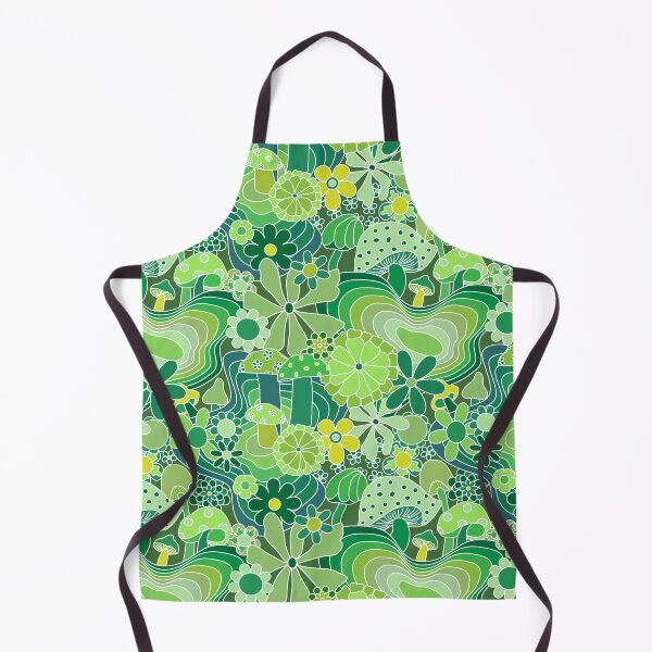 Item preview, Groovy Mushroom Garden in Avocado Green designed and sold by YesterdayColl.