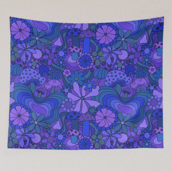 Item preview, Groovy Mushroom Garden in Grape designed and sold by YesterdayColl.