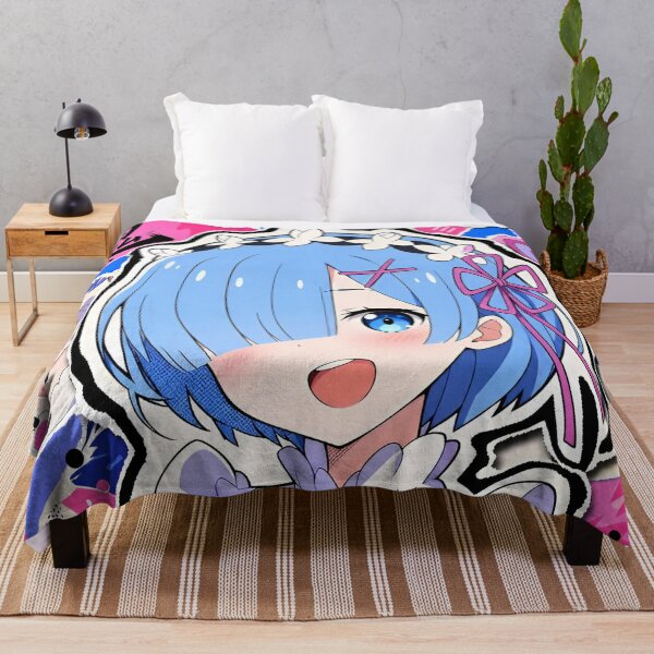 Item preview, Blue Haired Magical Maid – Cute Anime Girl Pink Blue Pop Art designed and sold by Dyan4.