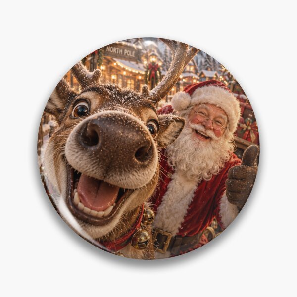 Item preview, Santa Reindeer Selfie at the North Pole Funny Christmas designed and sold by will freed18.