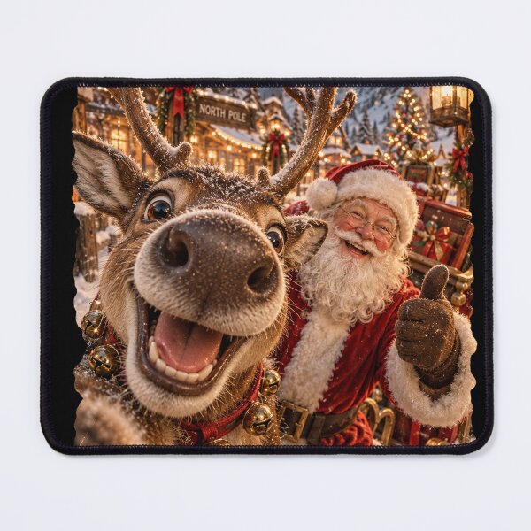 Item preview, Santa Reindeer Selfie at the North Pole Funny Christmas designed and sold by will freed18.