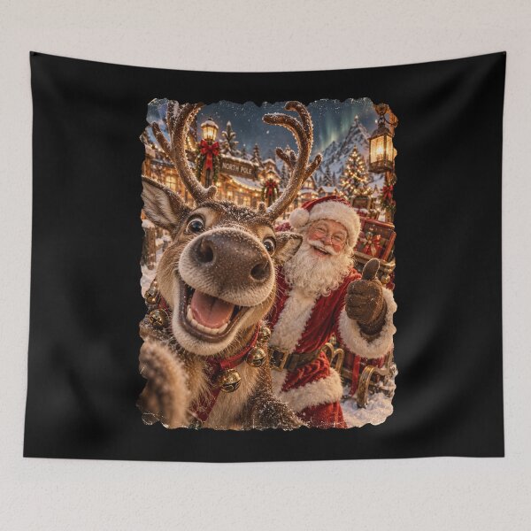 Item preview, Santa Reindeer Selfie at the North Pole Funny Christmas designed and sold by will freed18.