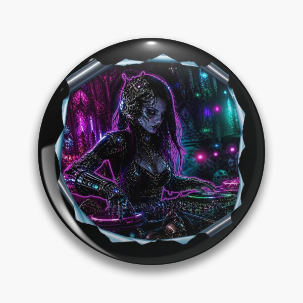 Item preview, Gothic Cybernetic Steampunk DJ Neon Techno Graphic designed and sold by LazyDayzCo.