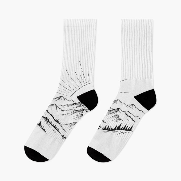 Item preview, Minimal Mountain Sunrise Line Art designed and sold by The-Library.