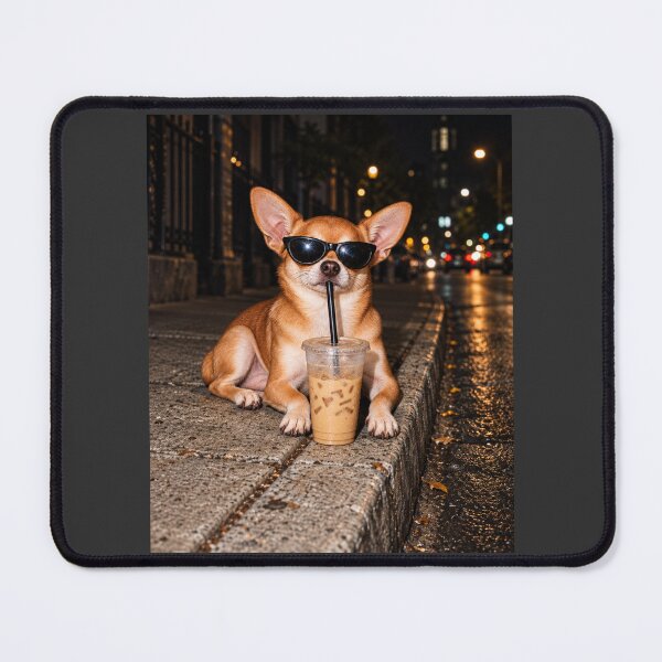 Item preview, Chihuahua Drinking Iced Coffee Funny Urban Dog Art designed and sold by AmiGraph.