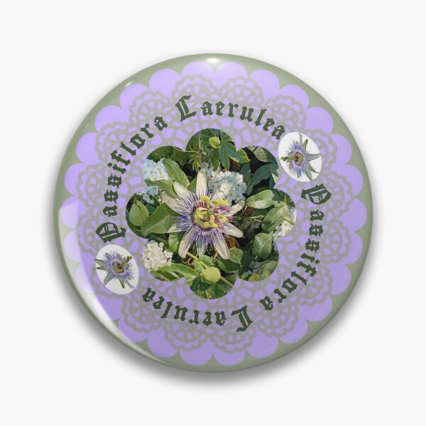 Item preview, Passiflora Caerulea Passionflower Botanical Art & Gothic Typography Design designed and sold by Liberarteprint.
