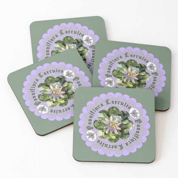 Item preview, Passiflora Caerulea Passionflower Botanical Art & Gothic Typography Design designed and sold by Liberarteprint.