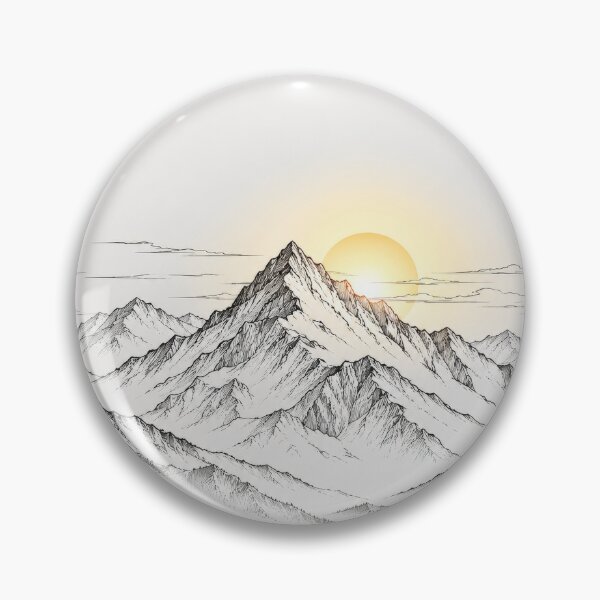 Item preview, Mountain Sunrise Fine Line Landscape designed and sold by The-Library.
