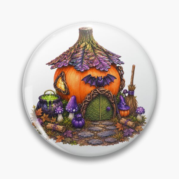 Item preview, Halloween Pumpkin Witch House designed and sold by Dew Drop Crafts .