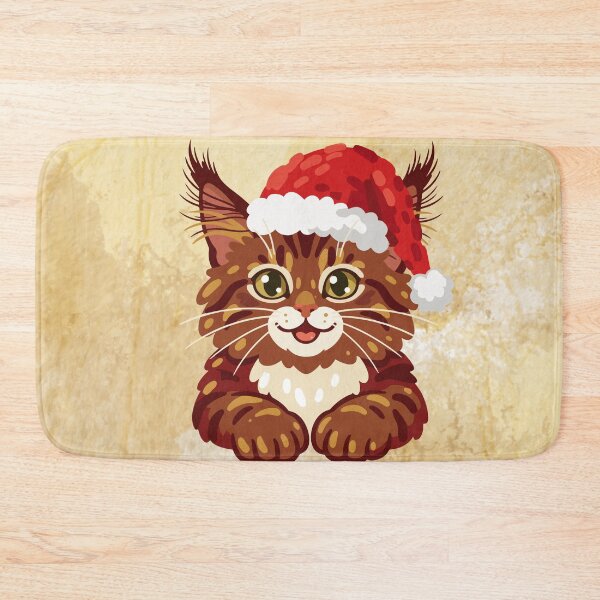 Item preview, Cute Maine Coon Cat Merry Christmas Holiday Art designed and sold by stormk10.