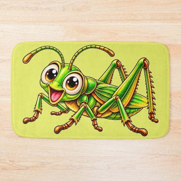 Item preview, Cute Happy Grasshopper Cartoon Green Bug designed and sold by JanRizz.