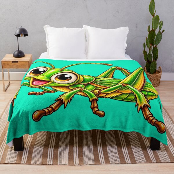 Item preview, Cute Happy Grasshopper Cartoon Green Bug designed and sold by JanRizz.