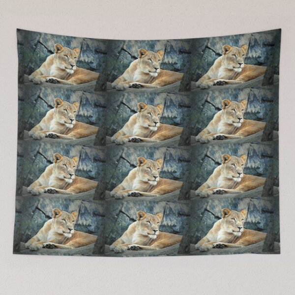 Item preview, Resting Lioness on Rock designed and sold by Savannah Gibbs.