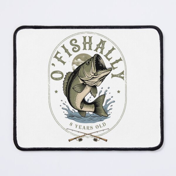 Item preview, 8 years old fishing bass portrait typography vintage ocean designed and sold by DariaOltes.