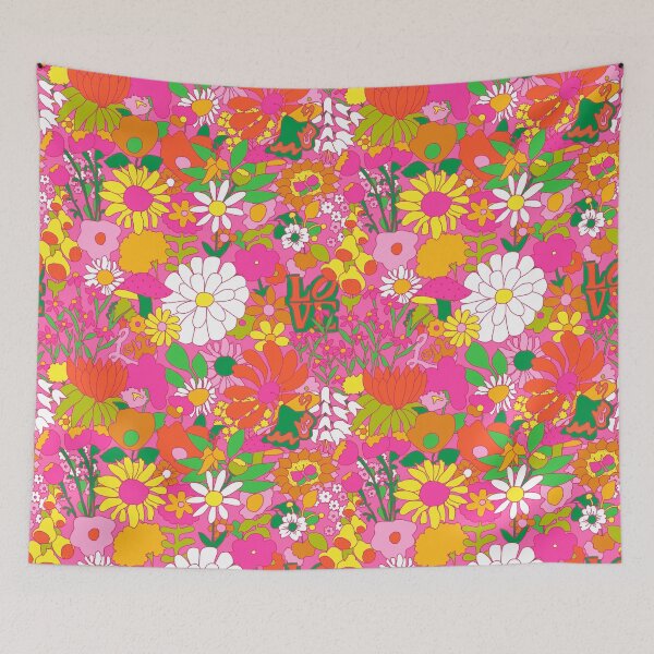Item preview, 60's Groovy Garden in Hot Pink designed and sold by YesterdayColl.