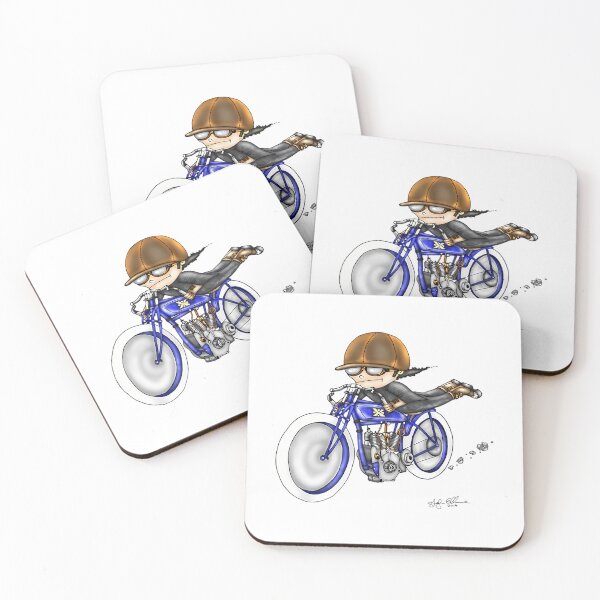 Item preview, Motorcycle Excelsior Style (Blue Bike) designed and sold by CandiHinojosa.