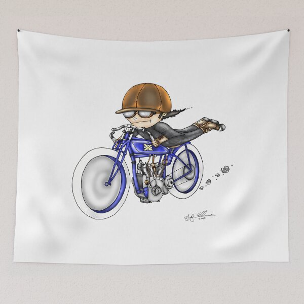 Item preview, Motorcycle Excelsior Style (Blue Bike) designed and sold by CandiHinojosa.