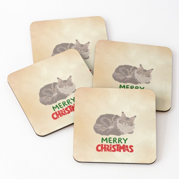 Item preview, Cute Maine Coon Cat Merry Christmas Holiday Art designed and sold by stormk10.