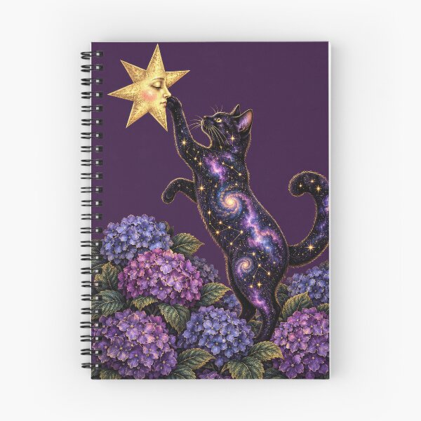 Item preview, Whimsigoth Hydrangea and Celestial Star Cat Pattern designed and sold by scicilysimonee.