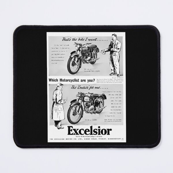 Item preview, 1953 Excelsior Motorcycle Advert designed and sold by CandiHinojosa.