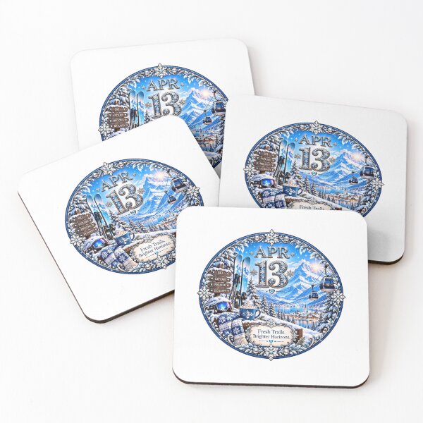 Item preview, April 13 Birthday Ski Mountain Design | Winter Adventure Birthday Gift designed and sold by LunaMoments.