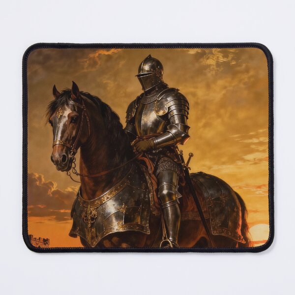 Item preview, Knight in Armor on Horse Sunset Castle designed and sold by KAMOCHI Art.