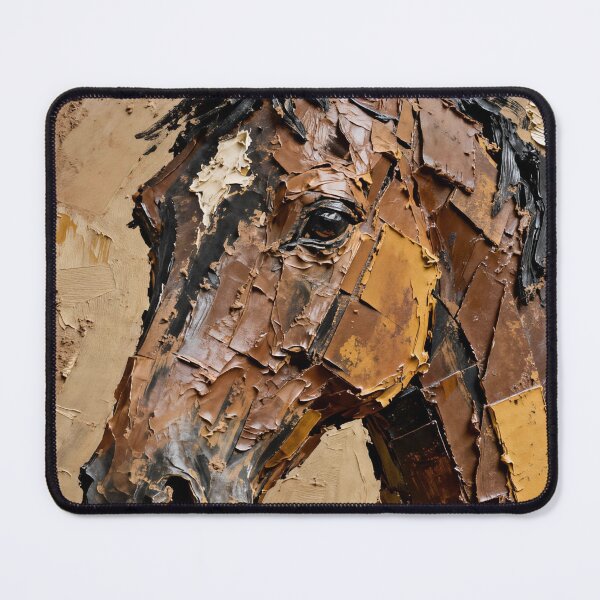 Item preview, Brown Horse Head Palette Knife Impasto Golden Brown designed and sold by KAMOCHI Art.
