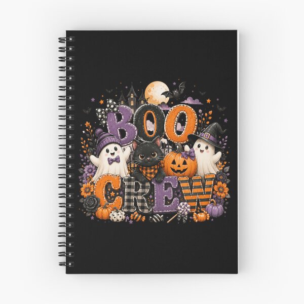 Item preview, Boo Crew Cute Ghosts Black Cat and Pumpkins Halloween designed and sold by Travelslightly.