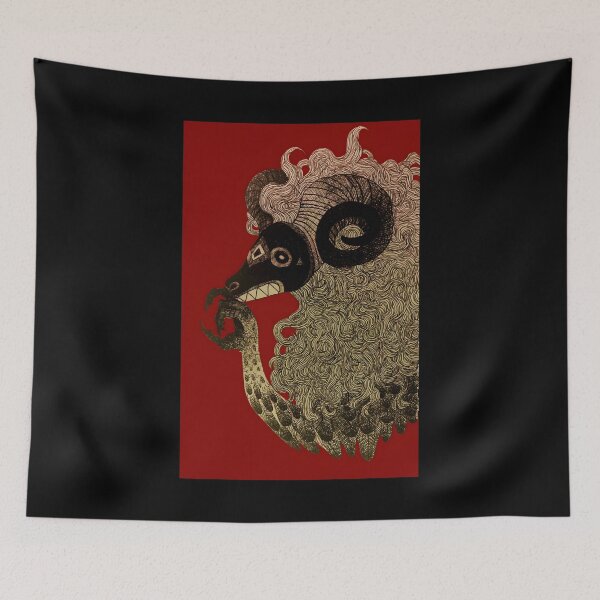 Item preview, Whimsical Ram Creature Artwork designed and sold by Catsi-Nook-Art.