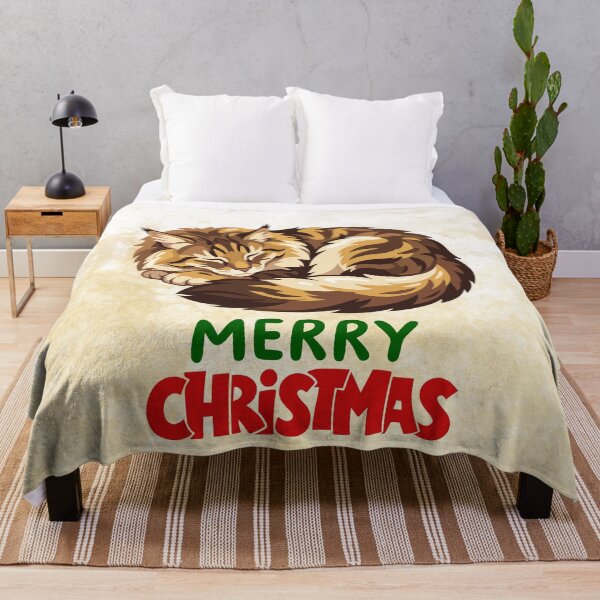 Item preview, Cute Maine Coon Cat Merry Christmas Holiday Art designed and sold by stormk10.