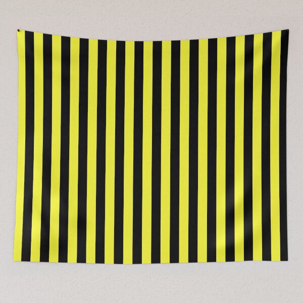 Item preview, Electric Yellow and Black Vertical Stripes designed and sold by ColorPatterns.