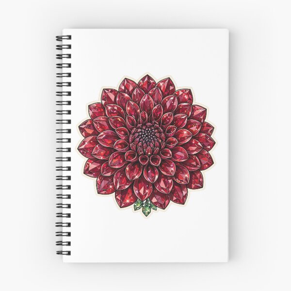 Item preview, Deep Red Dahlia Crystal Sticker - Ruby Layered Flower designed and sold by FineLineBotanical .