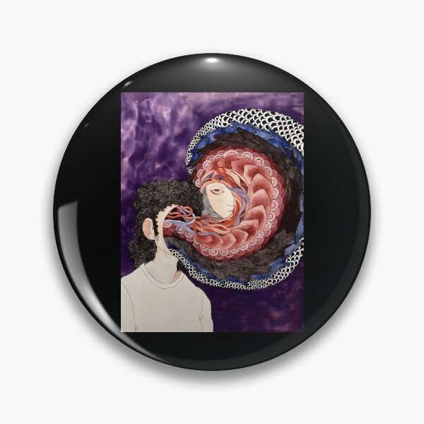 Item preview, Surreal Portrait with Spiraling Elements designed and sold by Catsi-Nook-Art.