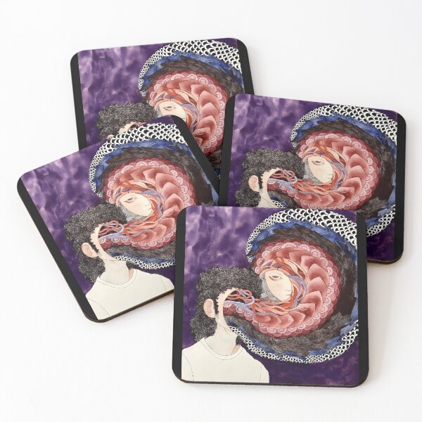 Item preview, Surreal Portrait with Spiraling Elements designed and sold by Catsi-Nook-Art.