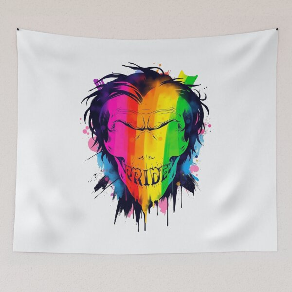 Item preview, Rainbow Pride Skull Street Art - Dripping Paint Graphic designed and sold by ERODED SELF.