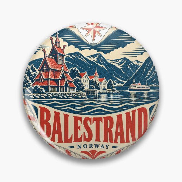 Item preview, Balestrand Norway Travel Souvenir Nautical Woodcut Heart designed and sold by VisualArtsOasis.