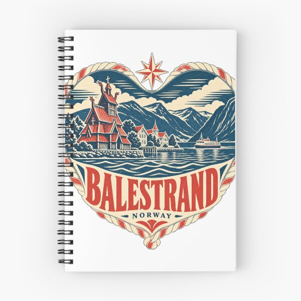 Item preview, Balestrand Norway Travel Souvenir Nautical Woodcut Heart designed and sold by VisualArtsOasis.