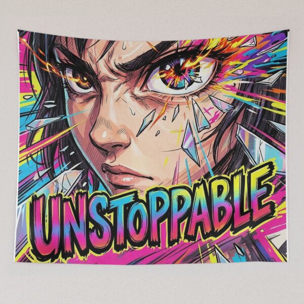 Item preview, Unstoppable Anime Pop Art Motivation designed and sold by JonelleTshirts.