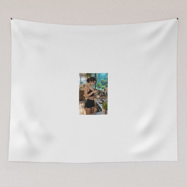 Item preview, Barista near a large fish tank designed and sold by CathryneDelamort.