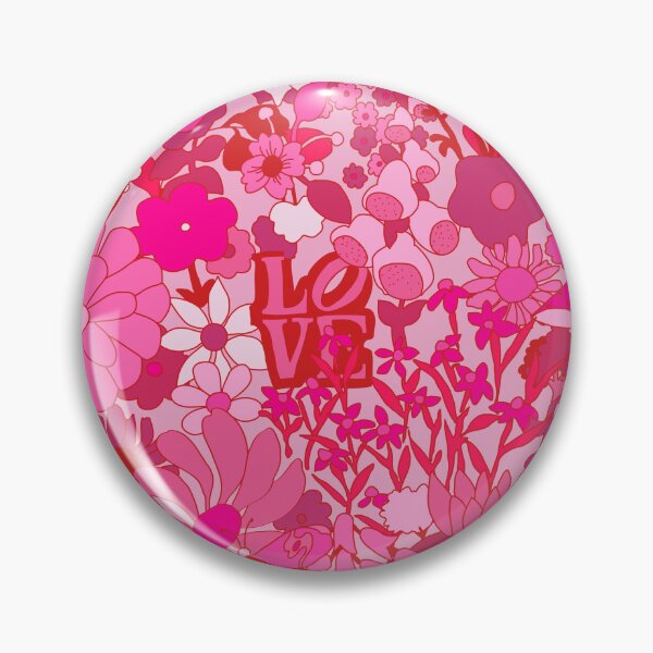 Item preview, 60's Groovy Garden in Tonal Psychedelic Pink + Red designed and sold by YesterdayColl.