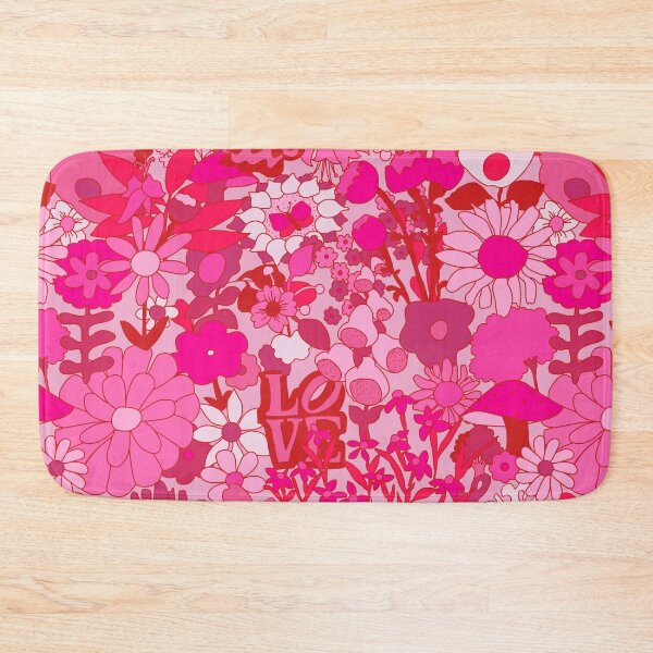 Item preview, 60's Groovy Garden in Tonal Psychedelic Pink + Red designed and sold by YesterdayColl.