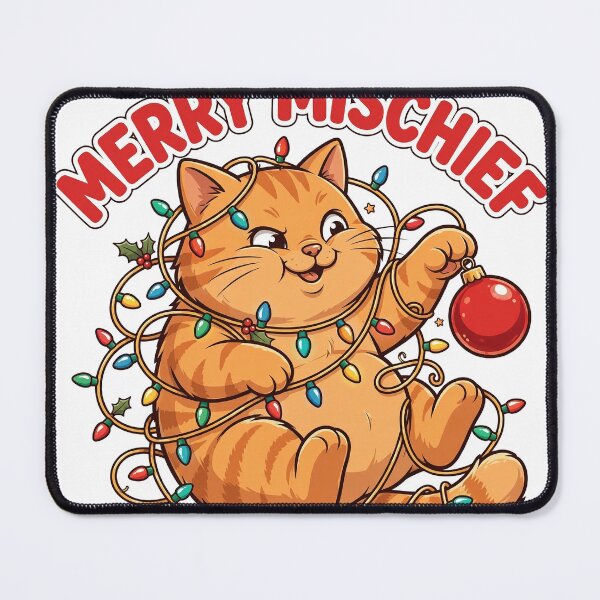 Item preview, Merry Mischief Cat Tangled In Christmas Lights Funny Cat Shirt designed and sold by dostielee.