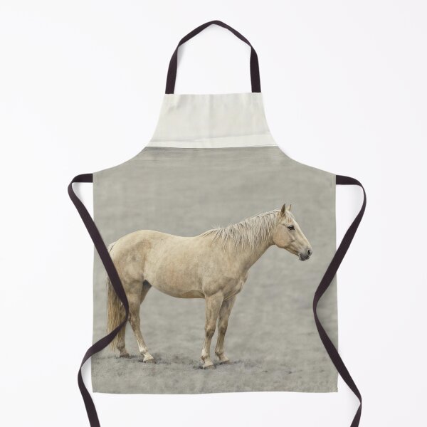 Item preview, Cream Horse Standing in Misty Gray Field Minimal designed and sold by KAMOCHI Art.