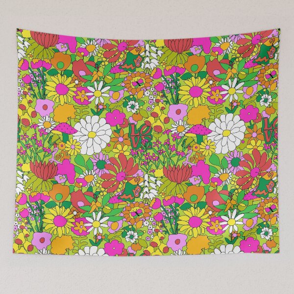 Item preview, 60's Groovy Garden in Lime Green designed and sold by YesterdayColl.