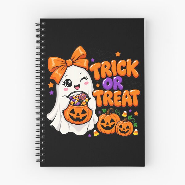 Item preview, Trick or Treat Cute Girl Ghost with Orange Bow Halloween designed and sold by Travelslightly.