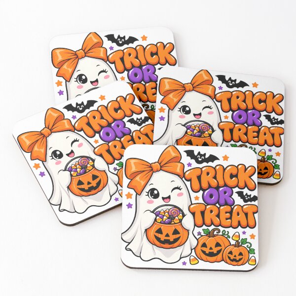 Item preview, Trick or Treat Cute Girl Ghost with Orange Bow Halloween designed and sold by Travelslightly.