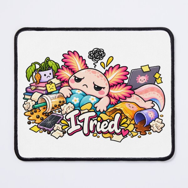 Item preview, I tried. Pink Axolotl Folk Art Illustration designed and sold by FavePopCulture.