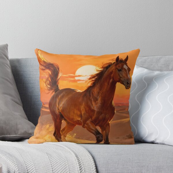 Item preview, Chestnut Horse Running Desert Sunset Golden Dust designed and sold by KAMOCHI Art.
